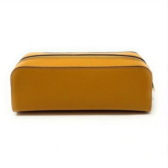 Michael Kors Giftables Medium Pencil Case Signature Leather Makeup Case Marigold - Picture 4 of 6
